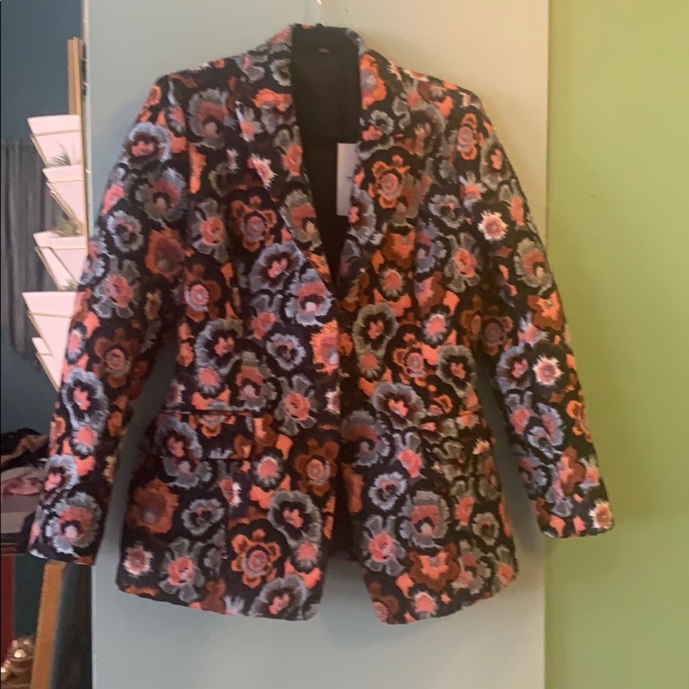 Theory floral jacquard blazer NWT